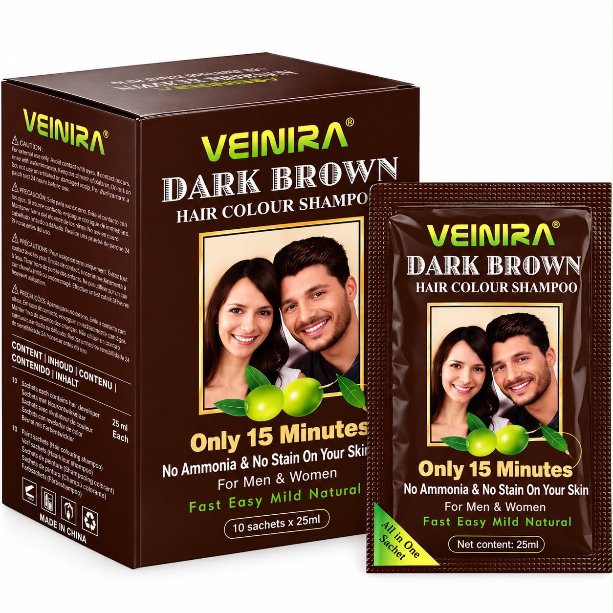 VEINIRA COLOUR SHAMPOO DARK BROWN 25MLX10